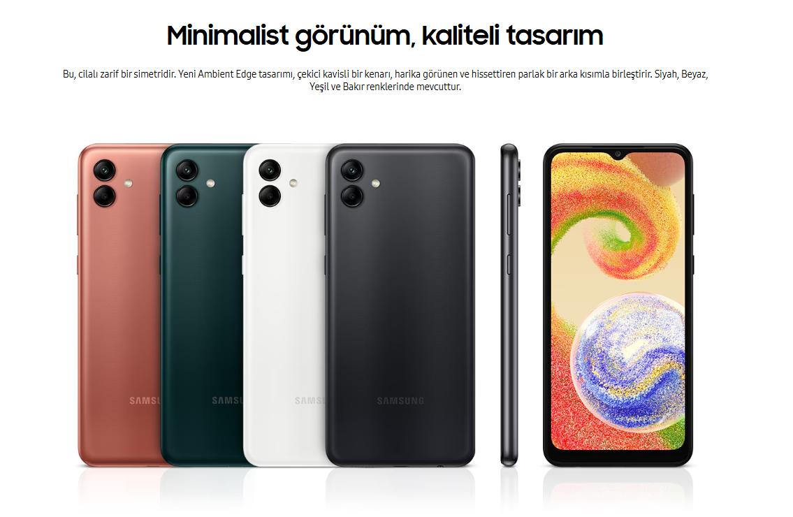 Samsung Galaxy A04 Tasarım